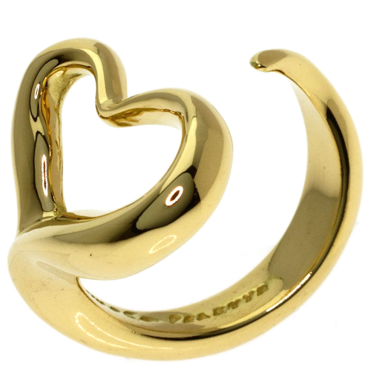 TIFFANY&Co. Open heart Ring K18 Yellow Gold Ladies [Used]