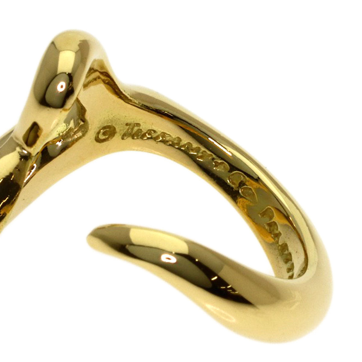 TIFFANY&Co. Open heart Ring K18 Yellow Gold Ladies [Used]
