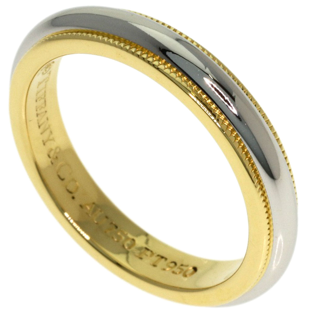 TIFFANY&Co. Milgrain Ring K18 Yellow Gold PT950Ladies [Used]