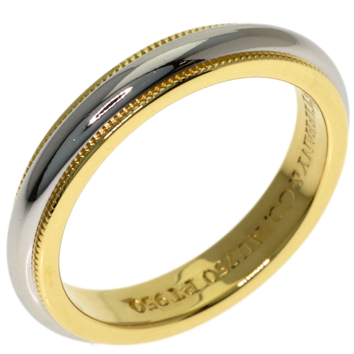 TIFFANY&Co. Milgrain Ring K18 Yellow Gold PT950Ladies [Used]