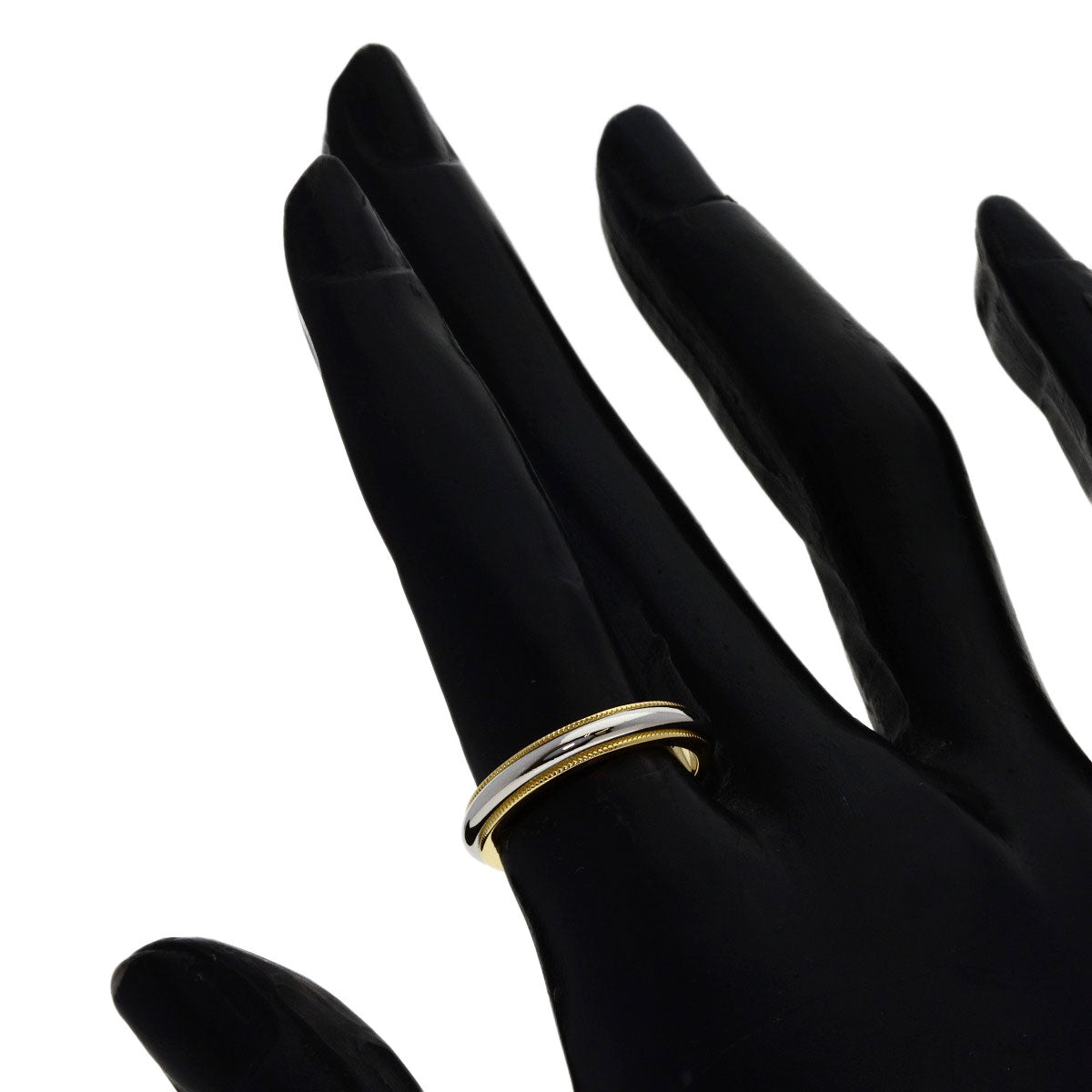 TIFFANY&Co. Milgrain Ring K18 Yellow Gold PT950Ladies [Used]