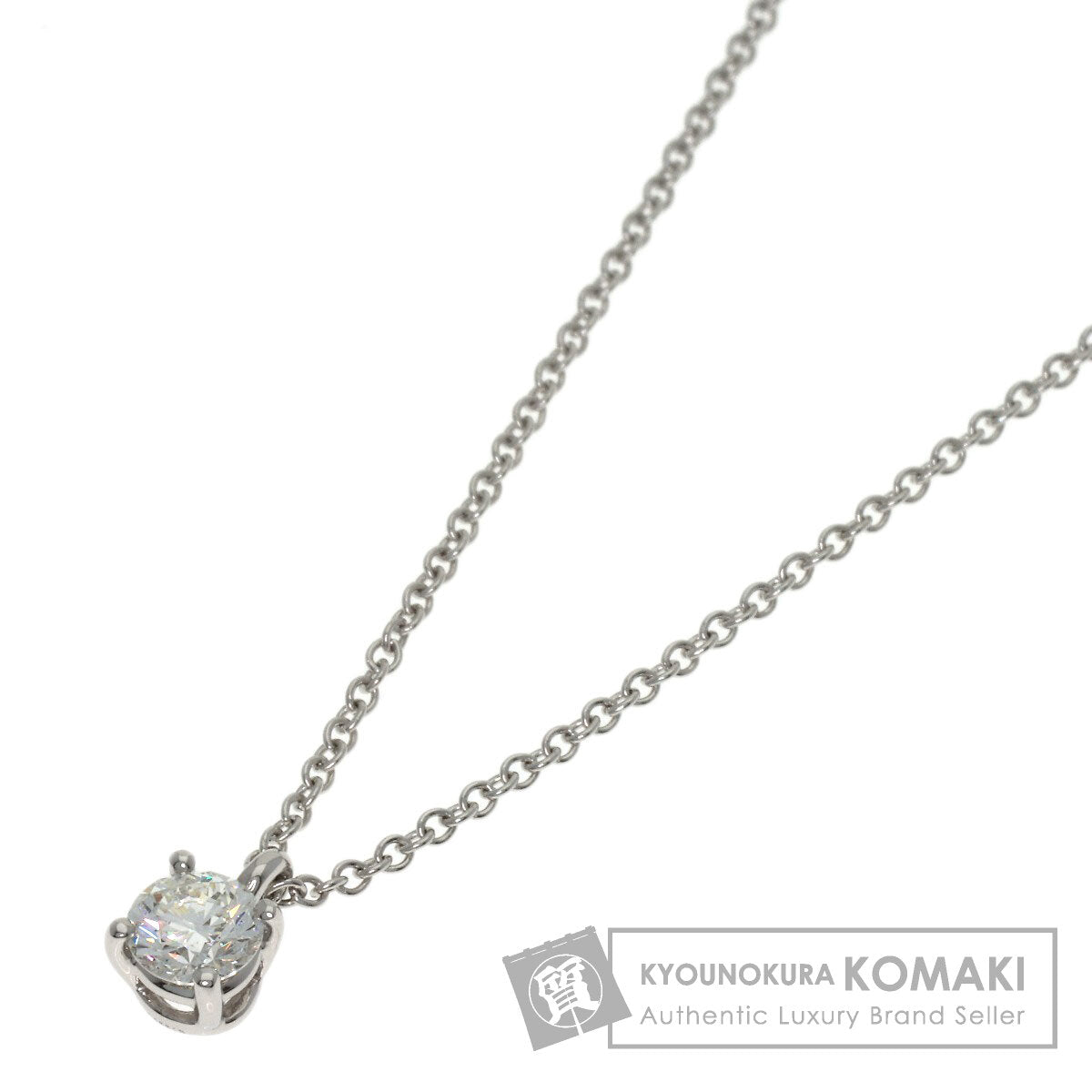 TIFFANY&Co. Solitaire Diamond Necklace Platinum PT950 Ladies [Used]