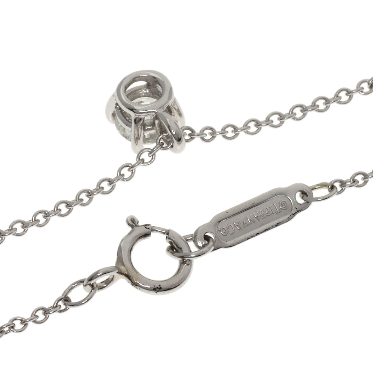 TIFFANY&Co. Solitaire Diamond Necklace Platinum PT950 Ladies [Used]