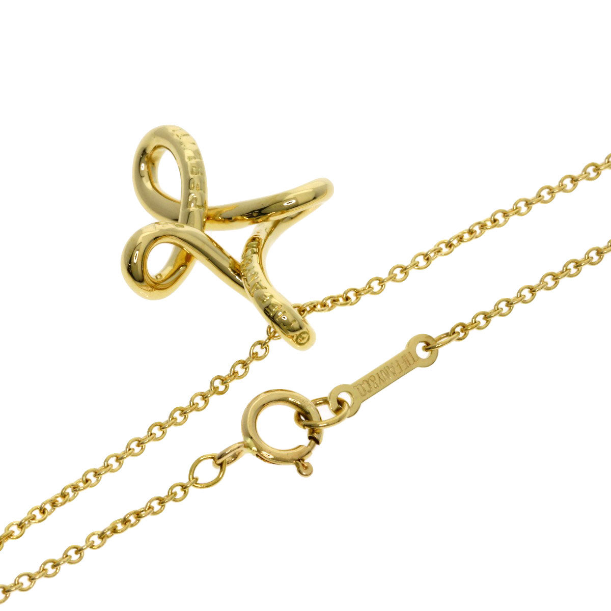 TIFFANY&Co. Infinity cross Necklace K18 Yellow Gold Ladies [Used]