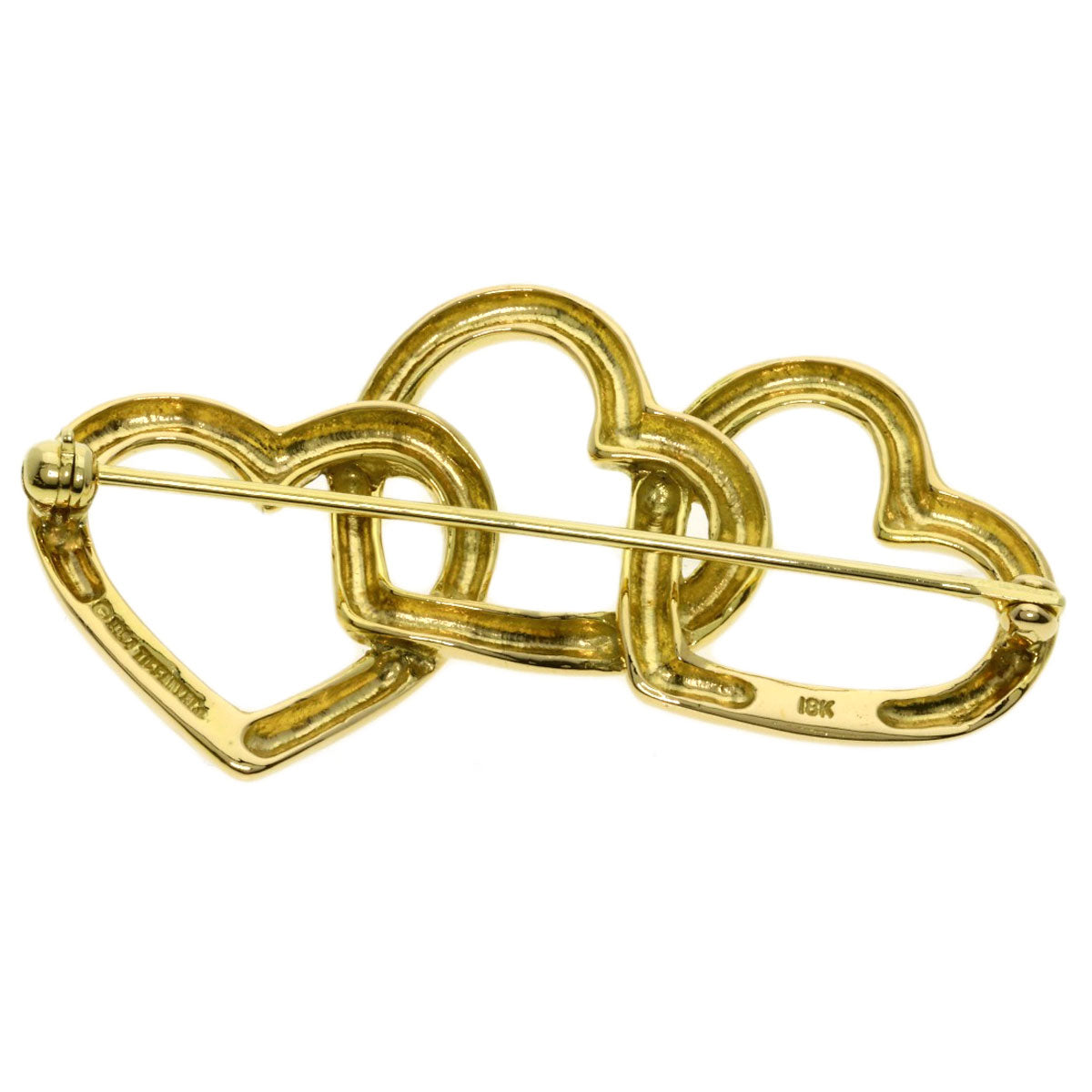 TIFFANY&Co. Triple heart Brooch K18 Yellow Gold Ladies [Used]