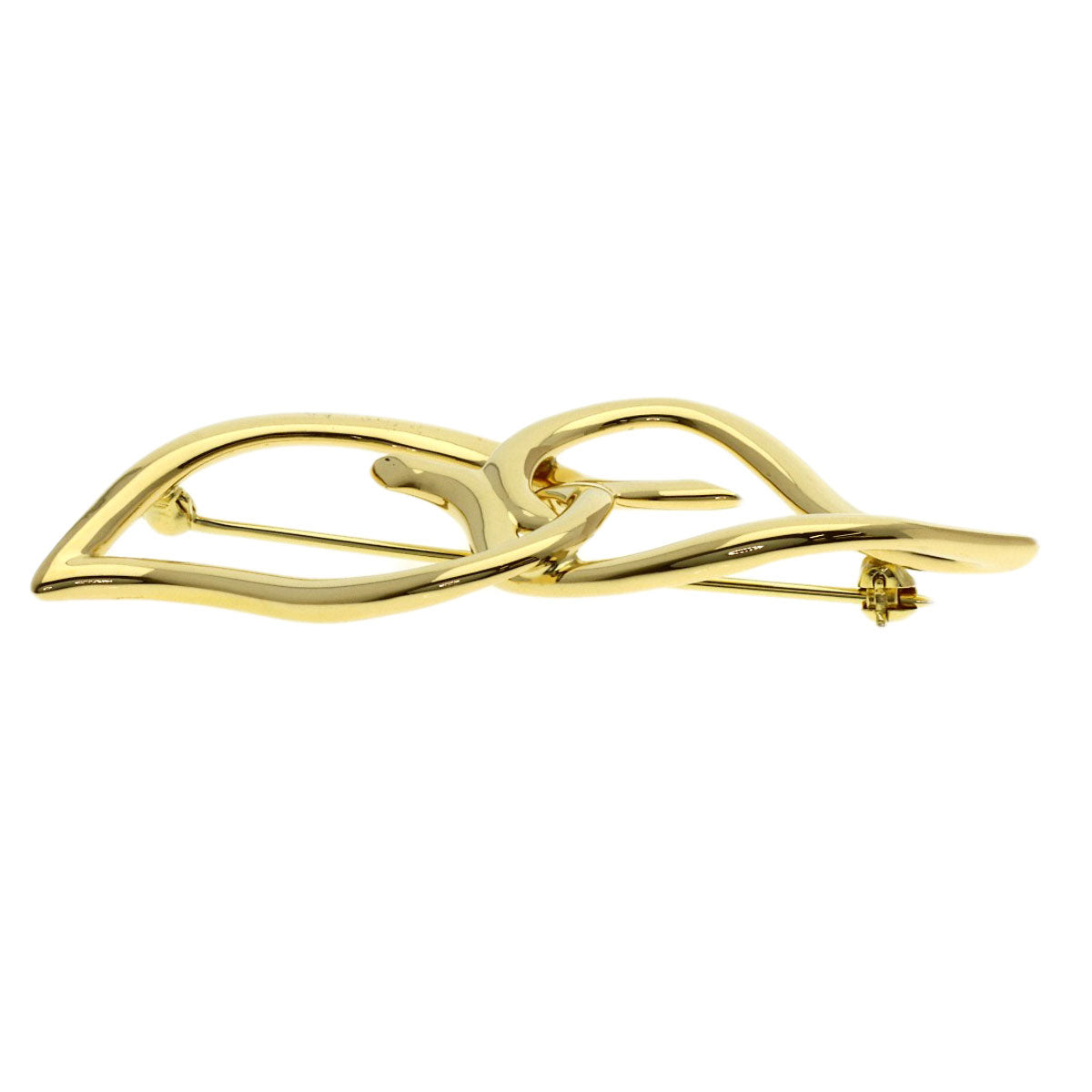 TIFFANY&Co. double leaf Brooch K18 Yellow Gold Ladies [Used]