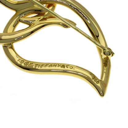 TIFFANY&Co. double leaf Brooch K18 Yellow Gold Ladies [Used]