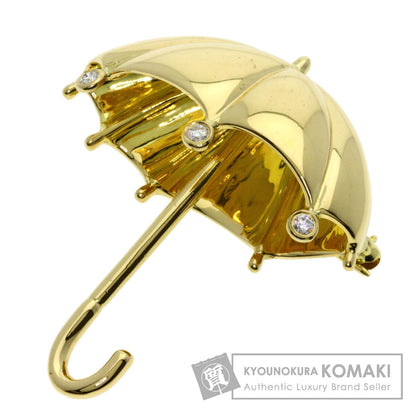 TIFFANY&Co. Umbrella 3P Diamond Brooch K18 Yellow Gold Ladies [Used]