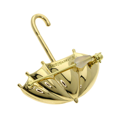 TIFFANY&Co. Umbrella 3P Diamond Brooch K18 Yellow Gold Ladies [Used]