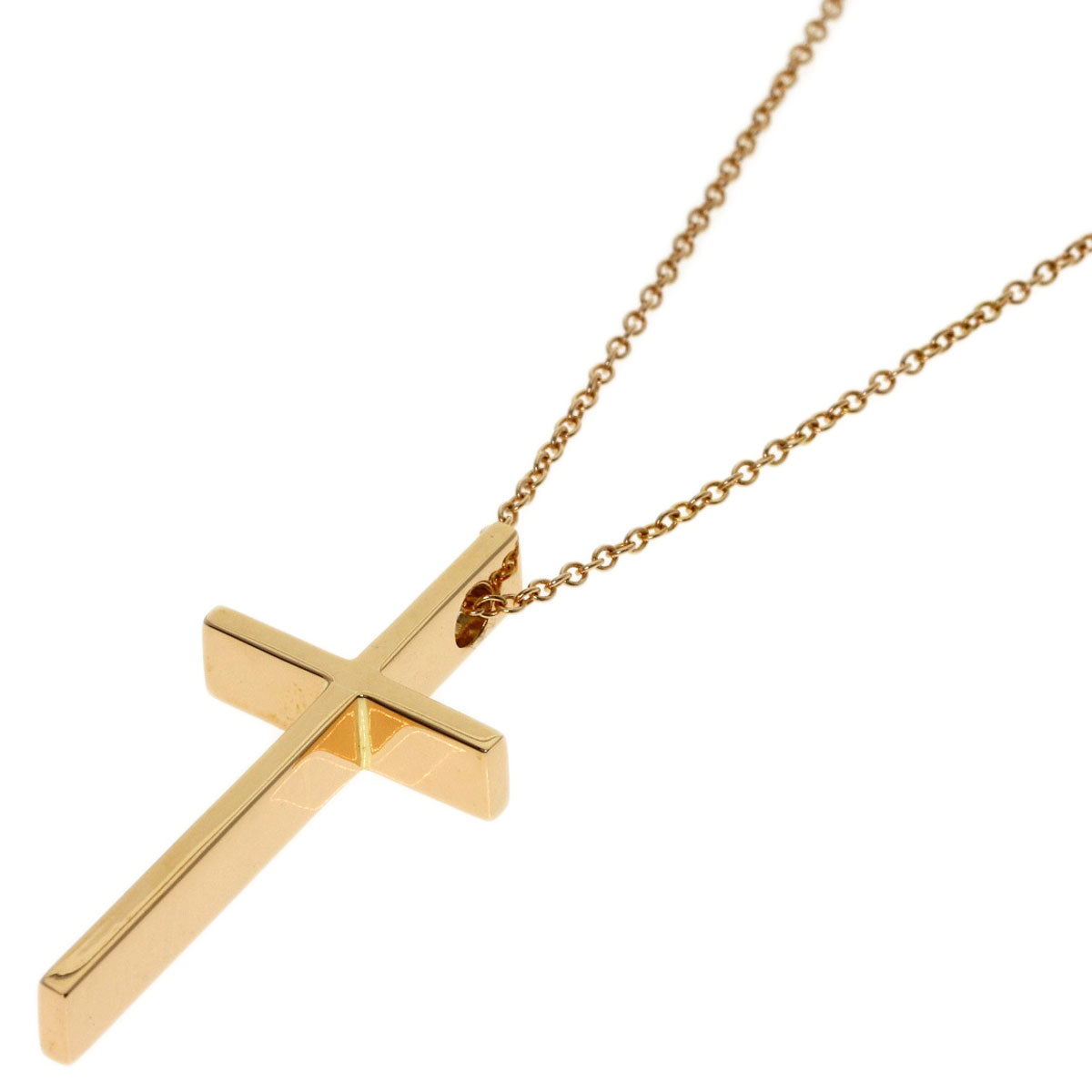 TIFFANY&Co. cross Necklace K18 Pink Gold Ladies [Used]