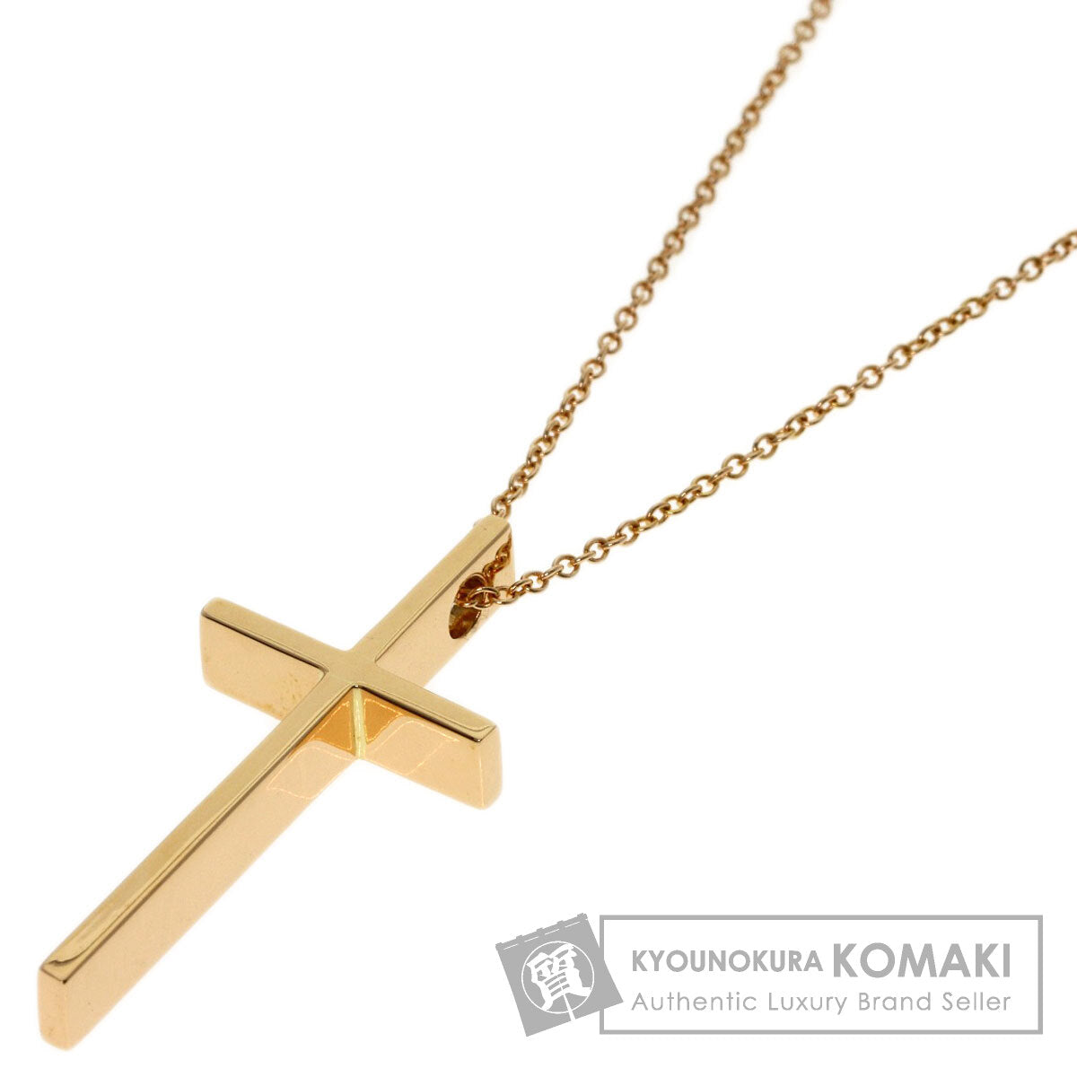 TIFFANY&Co. cross Necklace K18 Pink Gold Ladies [Used]