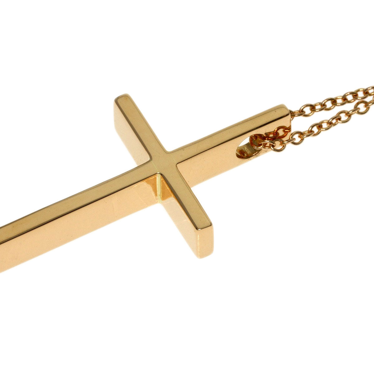 TIFFANY&Co. cross Necklace K18 Pink Gold Ladies [Used]