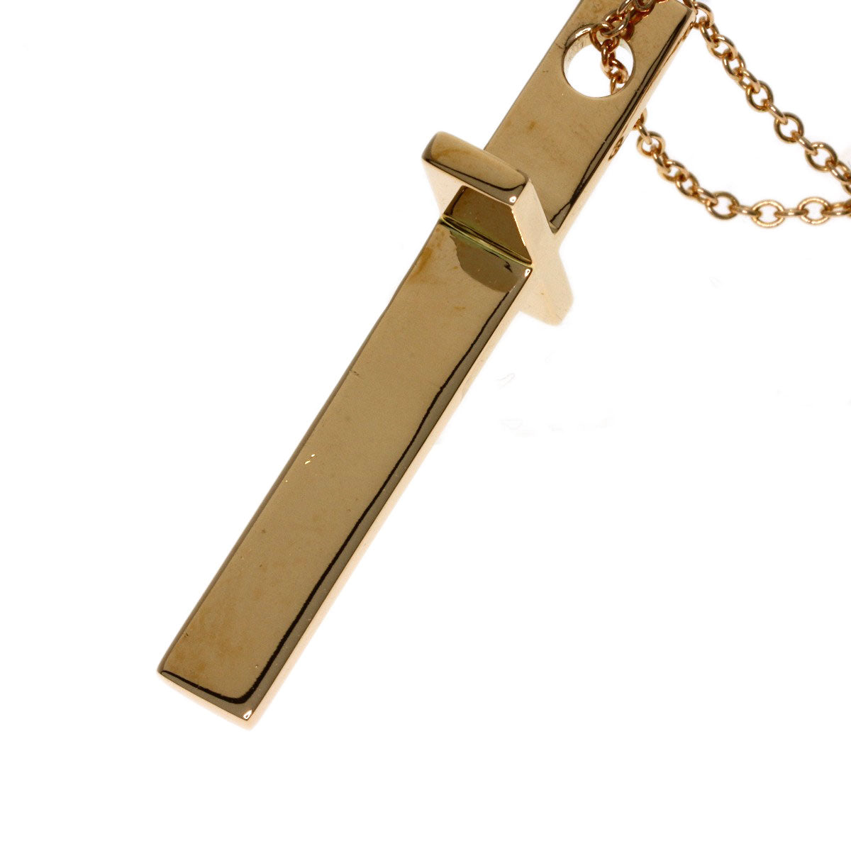 TIFFANY&Co. cross Necklace K18 Pink Gold Ladies [Used]