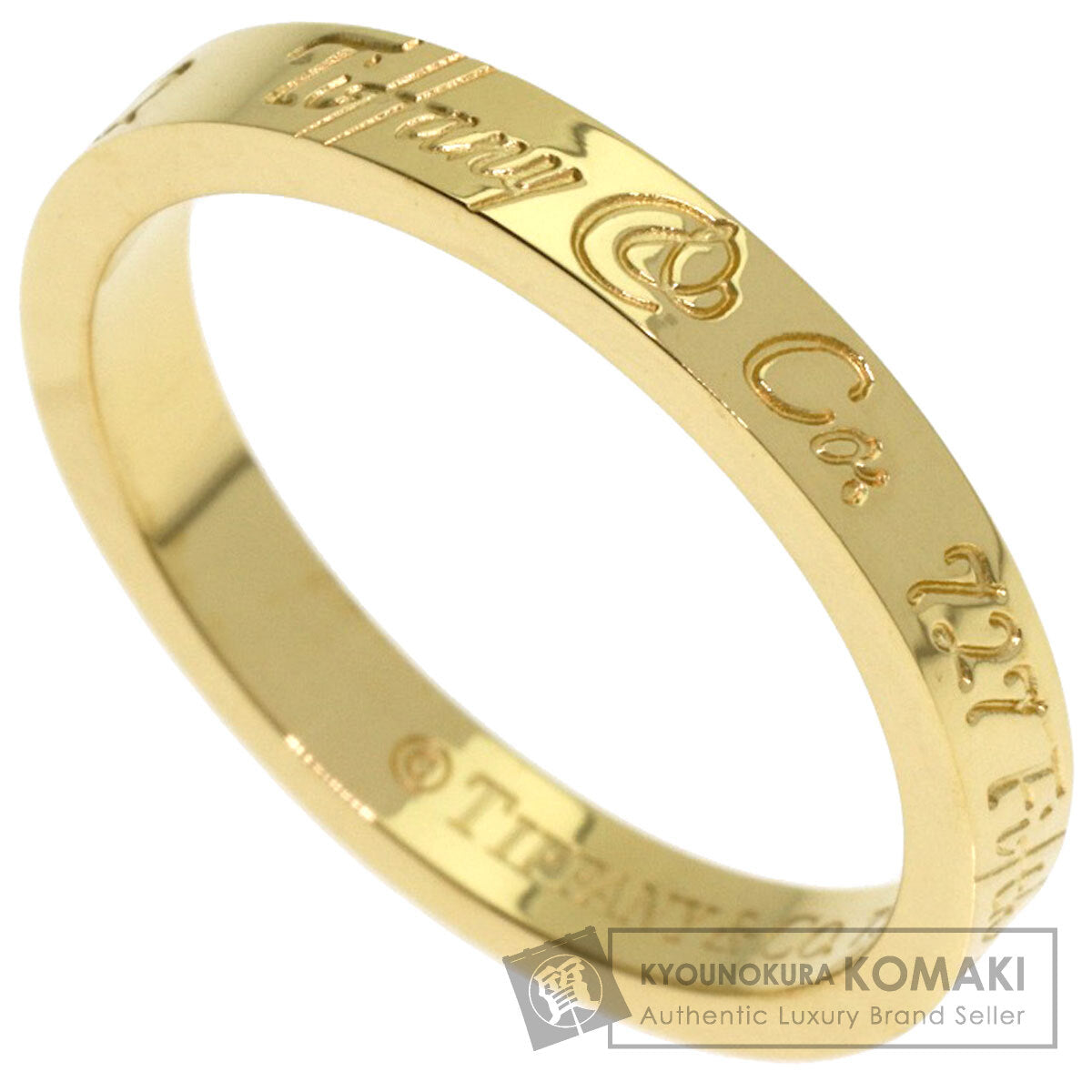 TIFFANY&Co. Notes narrow Ring K18 Yellow Gold Ladies [Used]