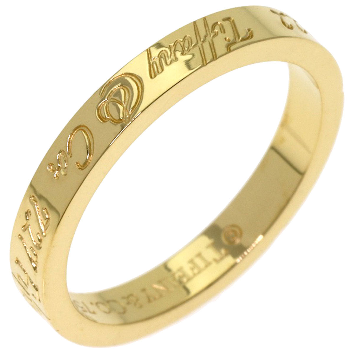 TIFFANY&Co. Notes narrow Ring K18 Yellow Gold Ladies [Used]