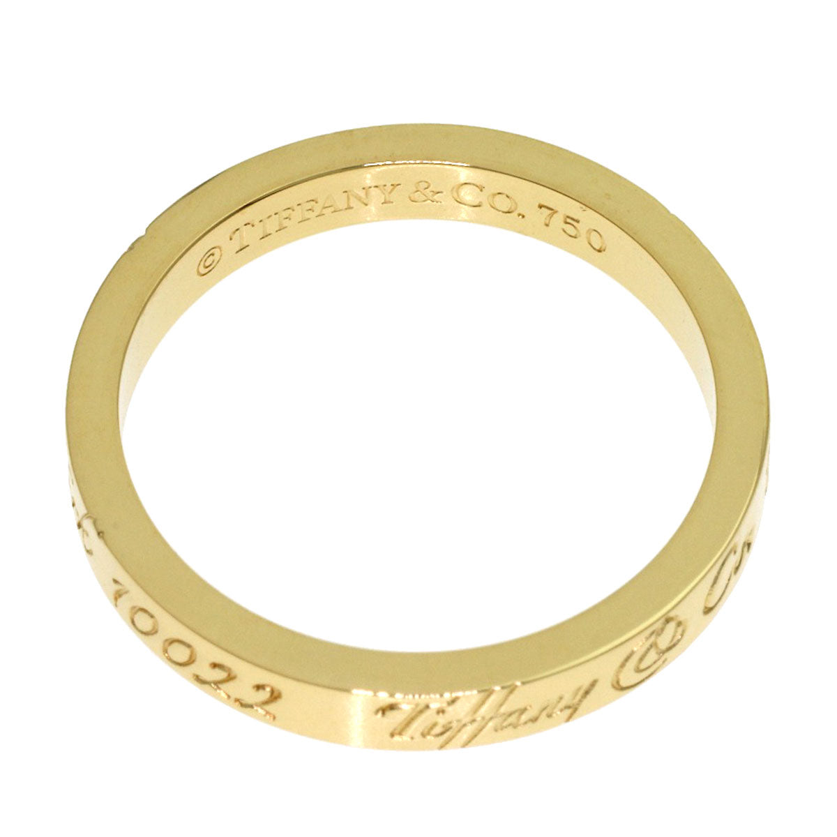 TIFFANY&Co. Notes narrow Ring K18 Yellow Gold Ladies [Used]