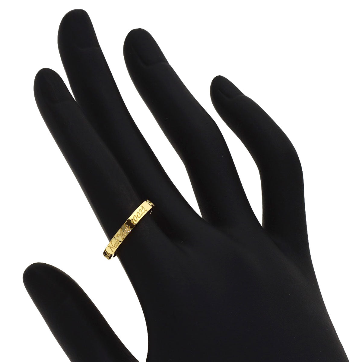 TIFFANY&Co. Notes narrow Ring K18 Yellow Gold Ladies [Used]