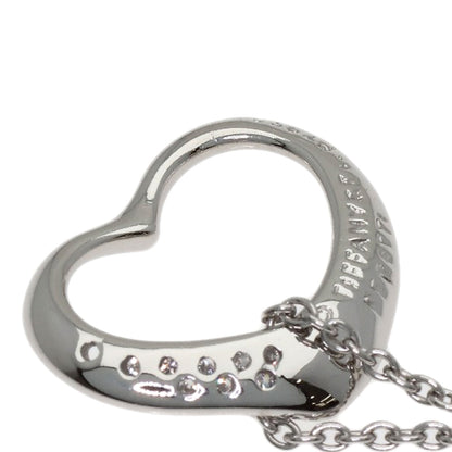 TIFFANY&Co. Open Heart Diamond Necklace Platinum PT950 Ladies [Used]