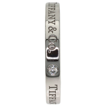 TIFFANY&Co. Flat Band 3P Diamond Ring Platinum PT950 Ladies [Used]