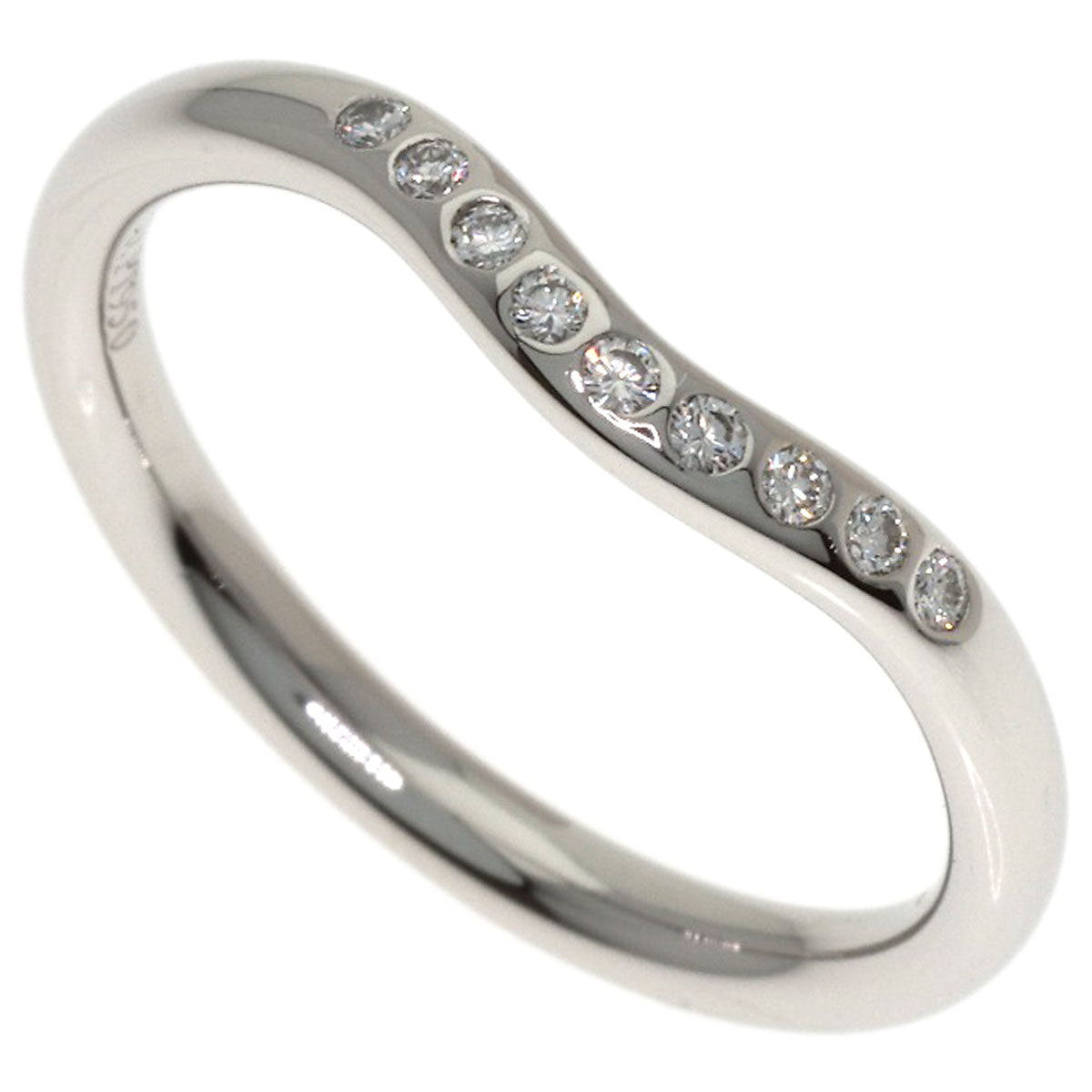 TIFFANY&Co. Curved band Diamond Ring Platinum PT950 Ladies [Used]
