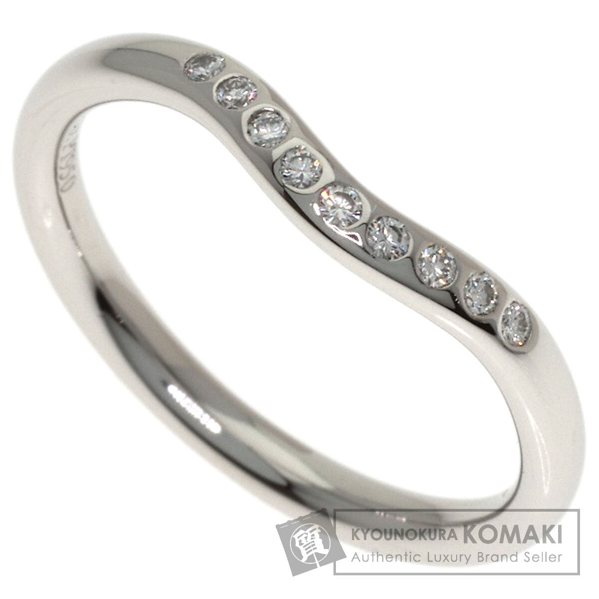 TIFFANY&Co. Curved band Diamond Ring Platinum PT950 Ladies [Used]