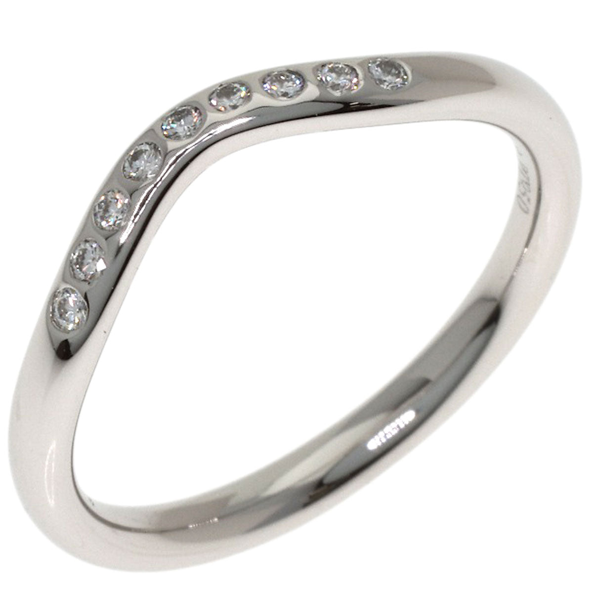 TIFFANY&Co. Curved band Diamond Ring Platinum PT950 Ladies [Used]