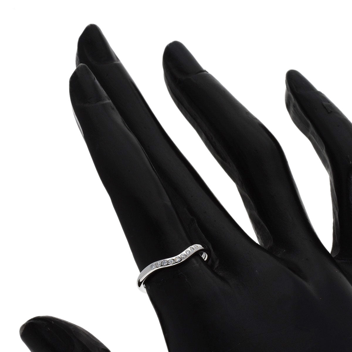 TIFFANY&Co. Curved band Diamond Ring Platinum PT950 Ladies [Used]