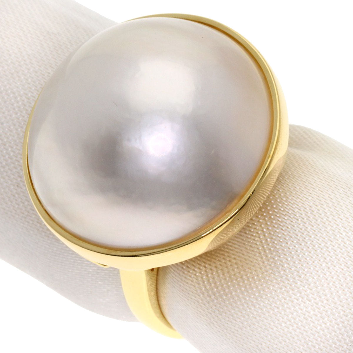 MIKIMOTO Mabe Pearl Pearl Ring K18 Yellow Gold Ladies [Used]