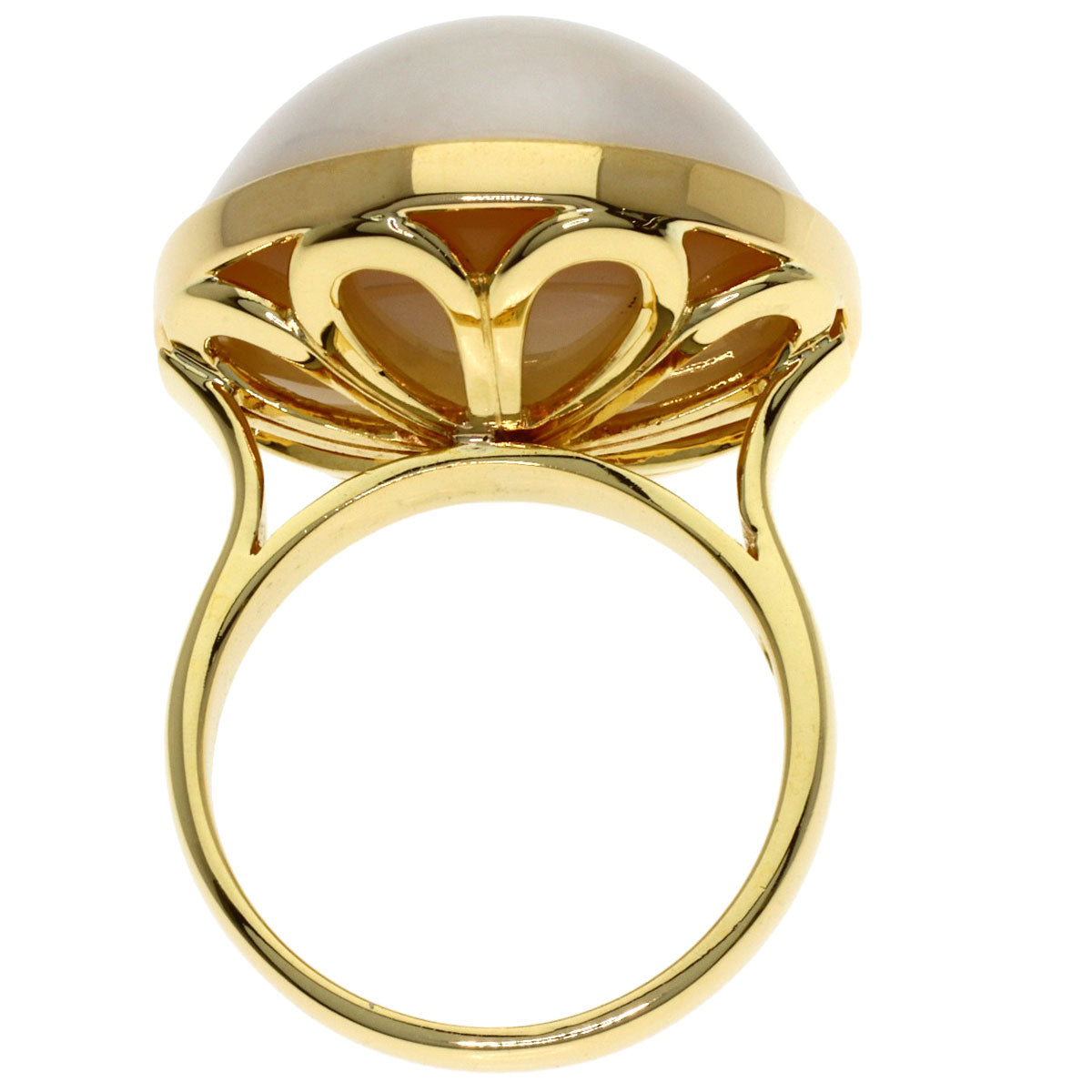 MIKIMOTO Mabe Pearl Pearl Ring K18 Yellow Gold Ladies [Used]