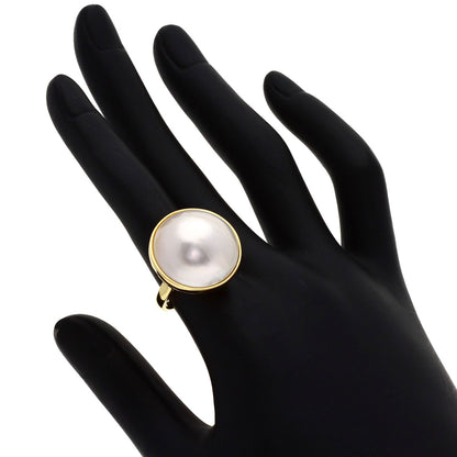 MIKIMOTO Mabe Pearl Pearl Ring K18 Yellow Gold Ladies [Used]