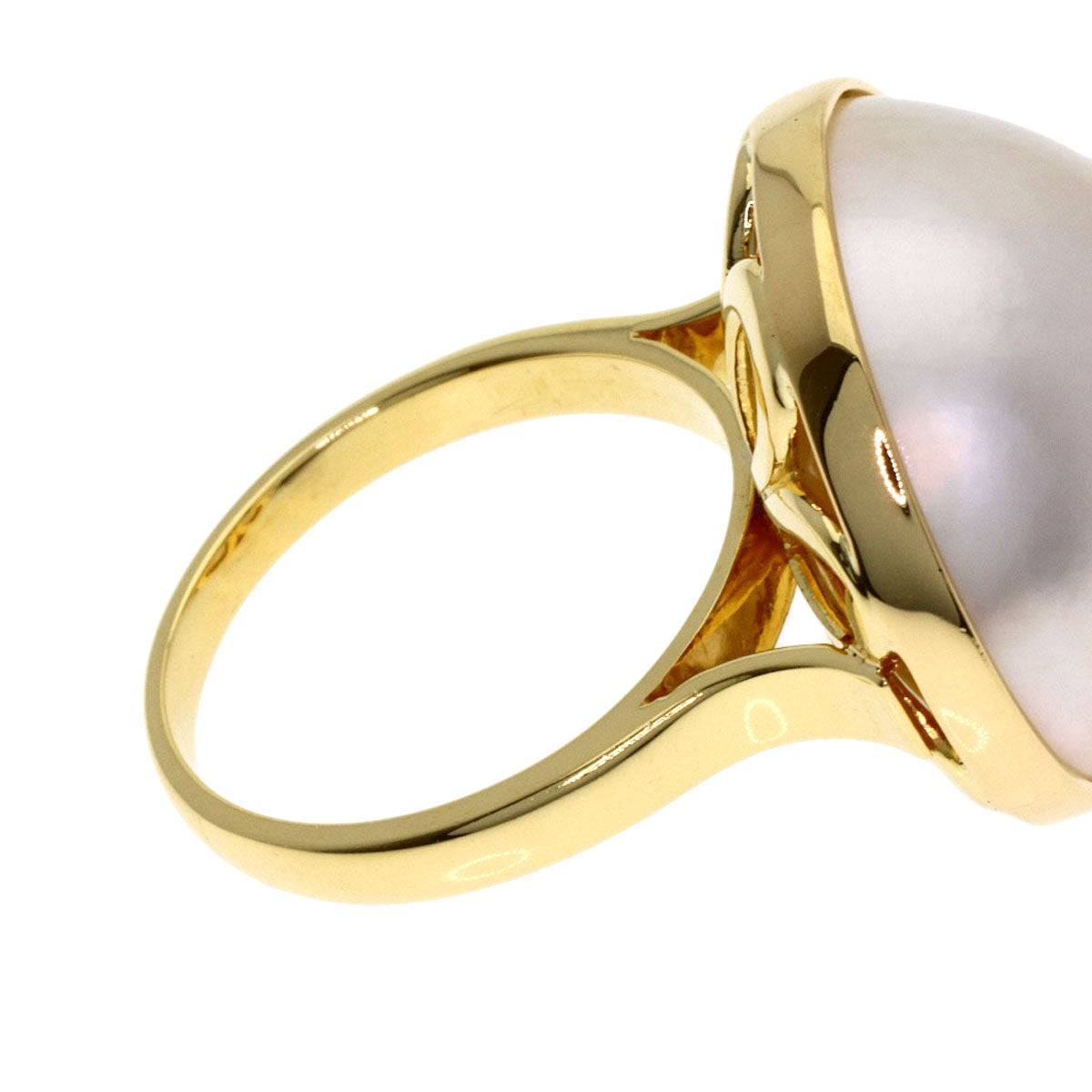 MIKIMOTO Mabe Pearl Pearl Ring K18 Yellow Gold Ladies [Used]