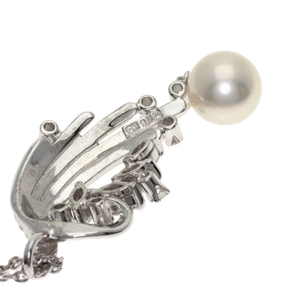 MIKIMOTO Pearl Pearl Diamond Necklace K14 White Gold Ladies [Used]