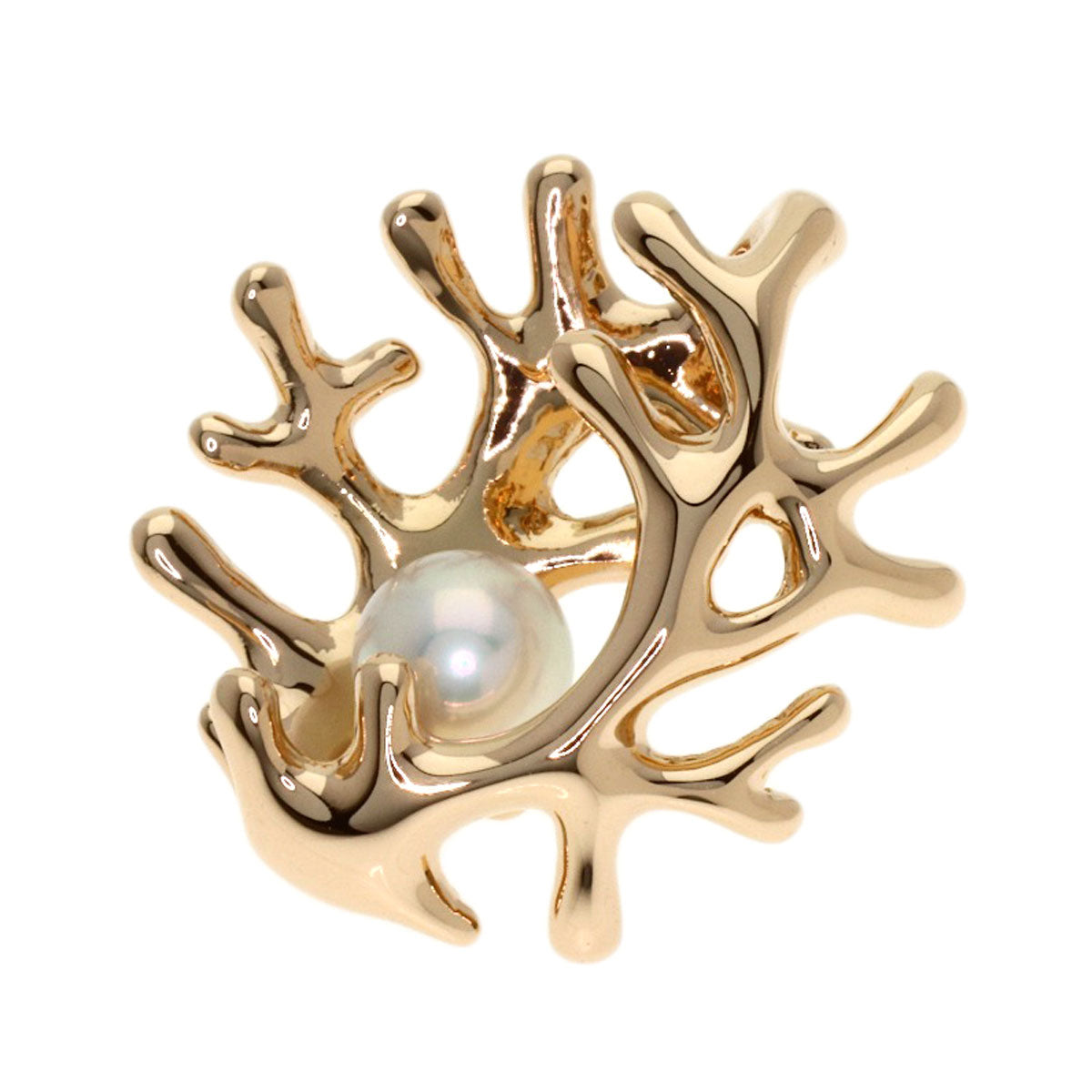 MIKIMOTO Akoya Pearl, Coral Motif, Mikimoto 110th Anniversary Charity TOP Pendant top K18 Pink Gold Ladies [Used]