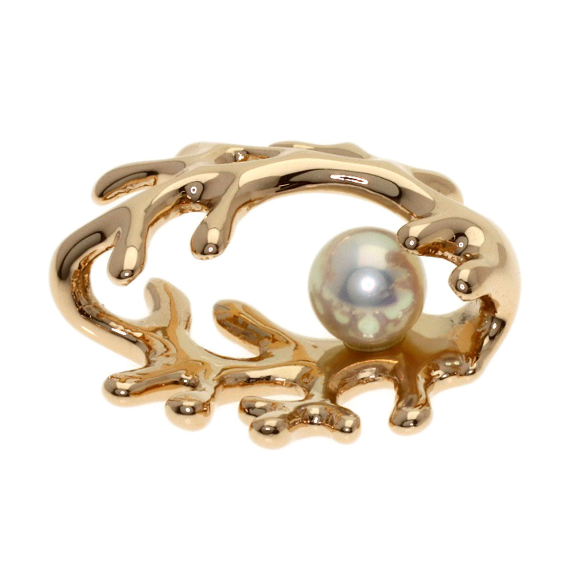 MIKIMOTO Akoya Pearl, Coral Motif, Mikimoto 110th Anniversary Charity TOP Pendant top K18 Pink Gold Ladies [Used]