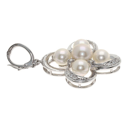 MIKIMOTO Pearl Pearl Diamond Pendant top K18 White Gold Ladies [Used]