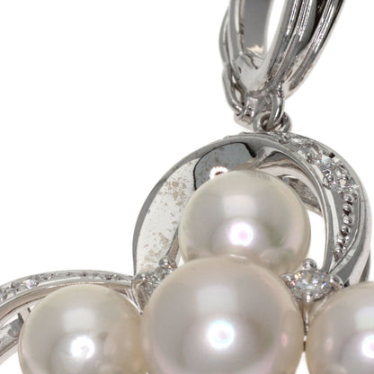 MIKIMOTO Pearl Pearl Diamond Pendant top K18 White Gold Ladies [Used]