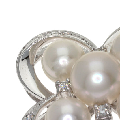 MIKIMOTO Pearl Pearl Diamond Pendant top K18 White Gold Ladies [Used]