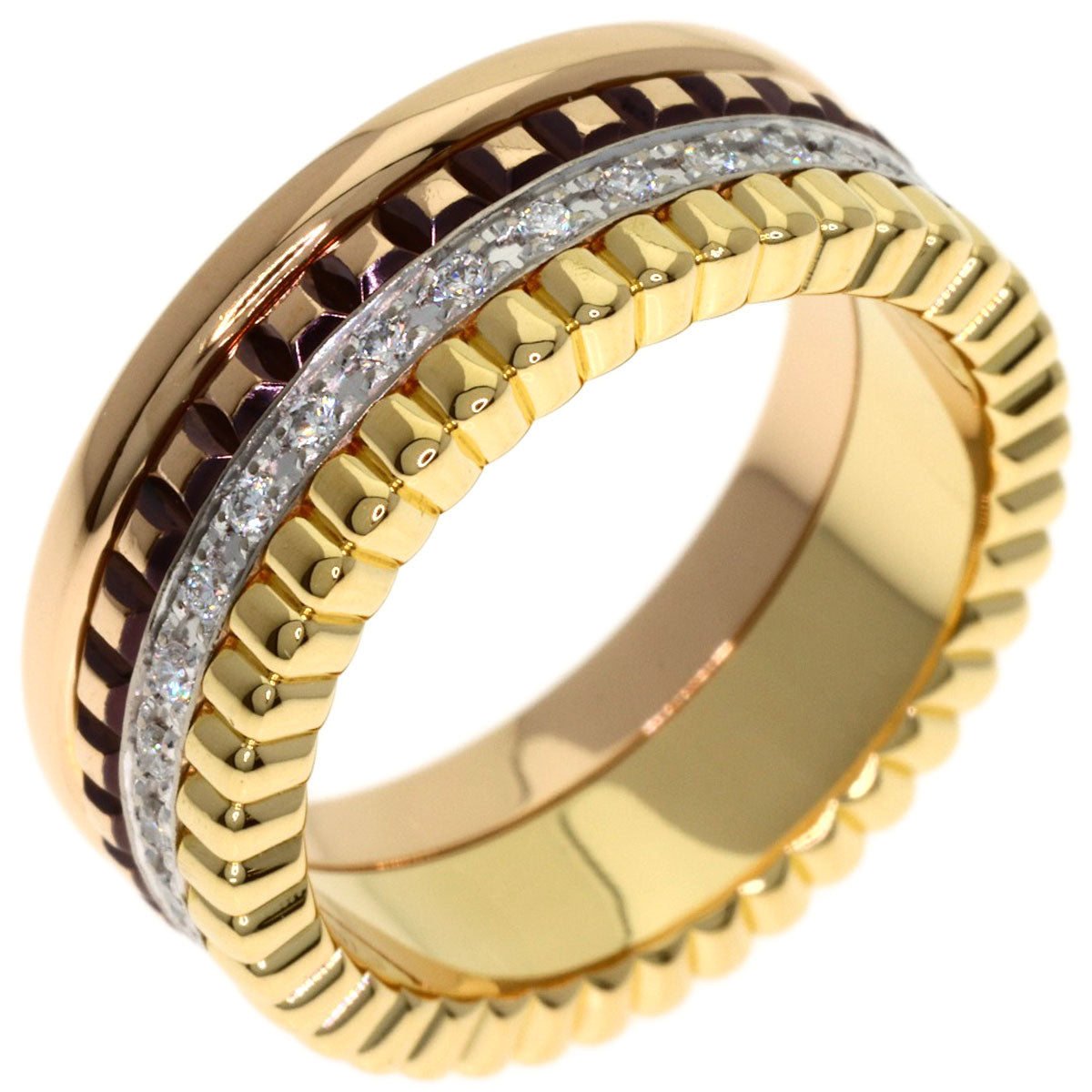 Boucheron Quatre Classic Diamond Small #46 Ring K18 Yellow Gold 18K Pink GoldLadies [Used]