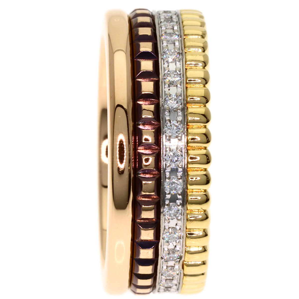 Boucheron Quatre Classic Diamond Small #46 Ring K18 Yellow Gold 18K Pink GoldLadies [Used]
