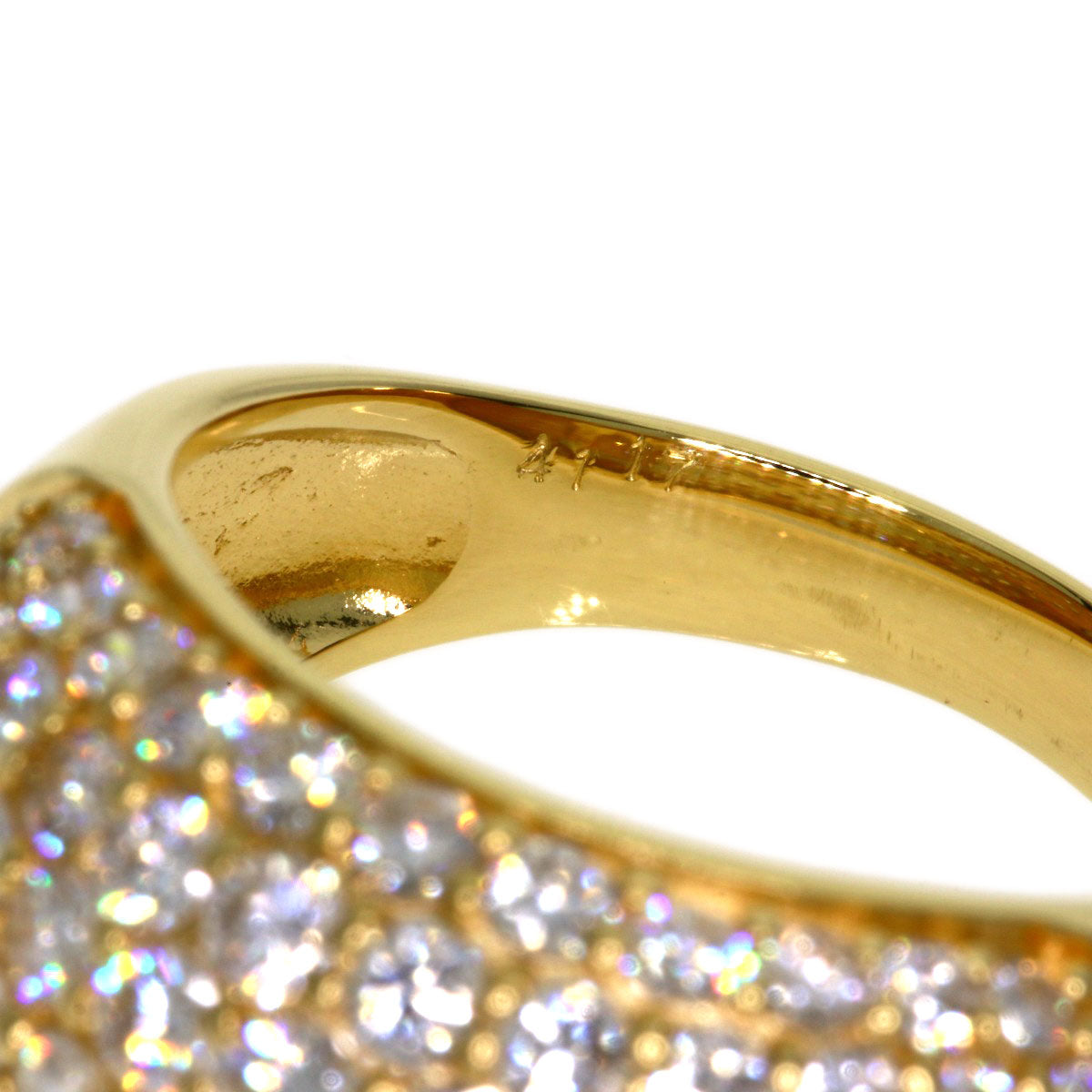 4.117ct Diamond Ring K18 Yellow Gold 7.6g　Ladies