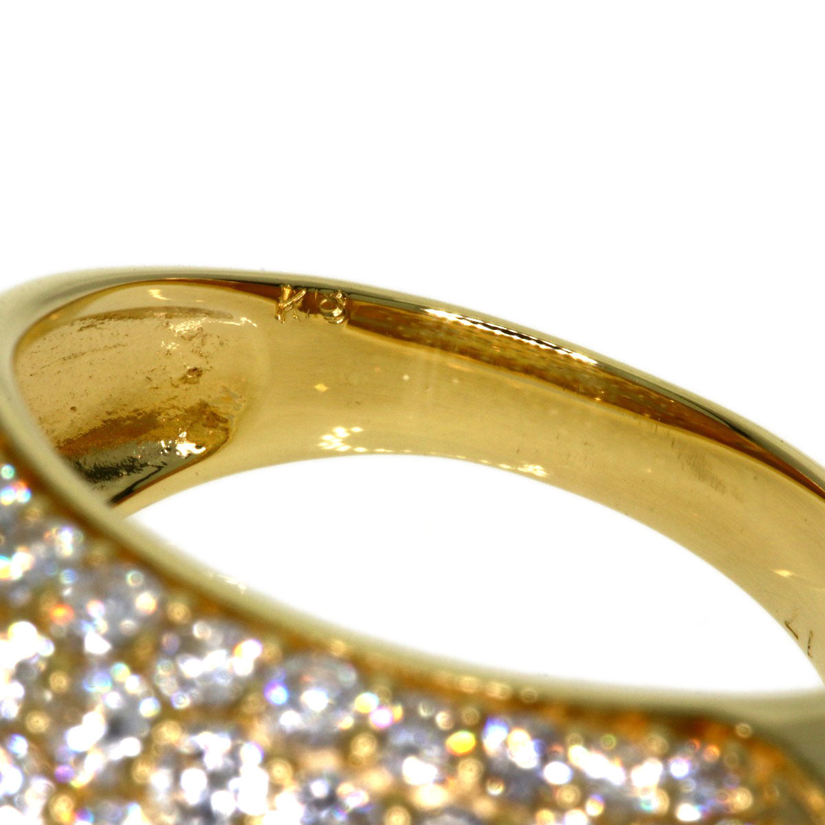 4.117ct Diamond Ring K18 Yellow Gold 7.6g　Ladies