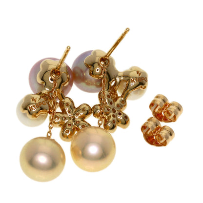 Ponte Vecchio Pearl Pearl Diamond earring K18 Pink Gold Ladies [Used]