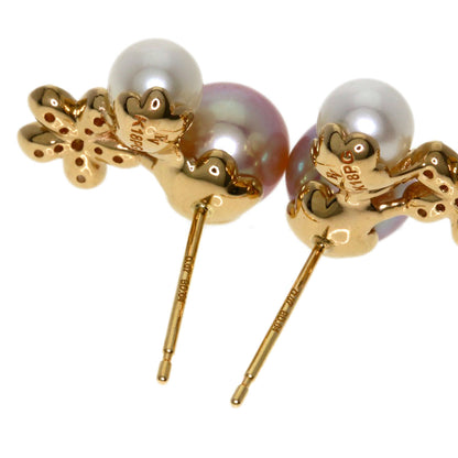 Ponte Vecchio Pearl Pearl Diamond earring K18 Pink Gold Ladies [Used]