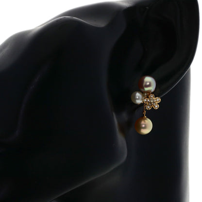 Ponte Vecchio Pearl Pearl Diamond earring K18 Pink Gold Ladies [Used]
