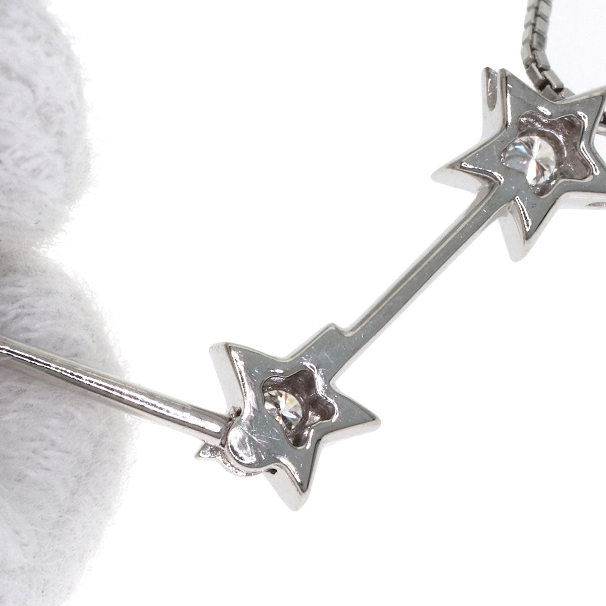 TASAKI Star motif Diamond Necklace K18 White Gold Ladies [Used]