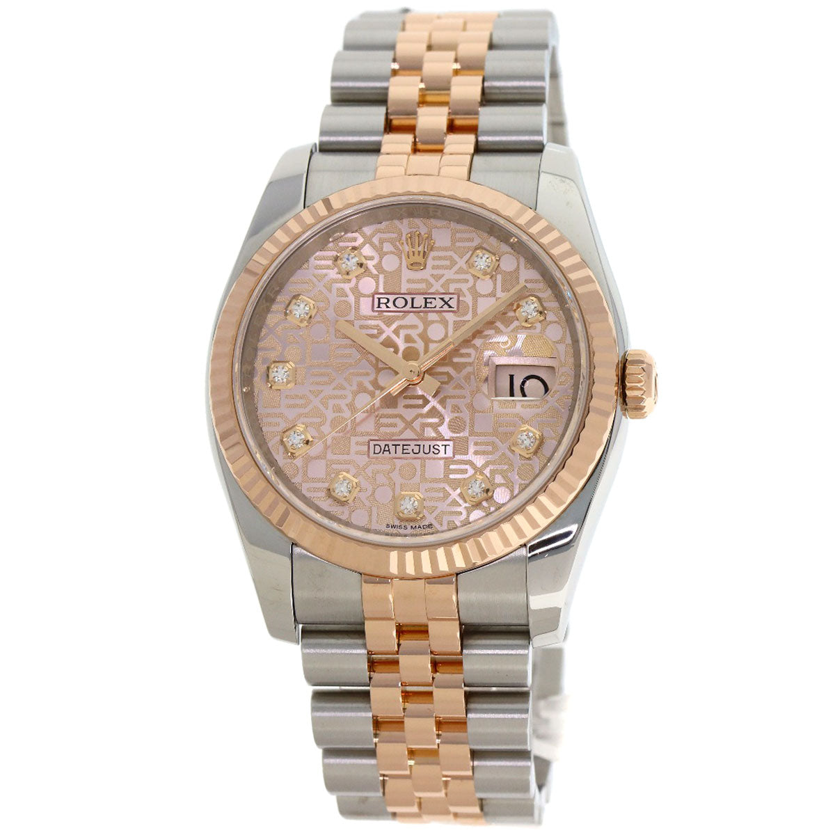 ROLEX DATEJUST 10P Diamond Watches 116231G Stainless Steel/SSxK18PG mens