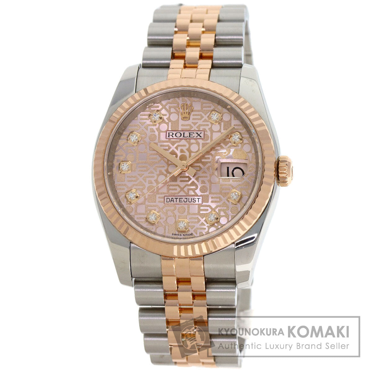 ROLEX DATEJUST 10P Diamond Watches 116231G Stainless Steel/SSxK18PG mens
