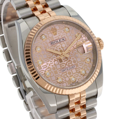 ROLEX DATEJUST 10P Diamond Watches 116231G Stainless Steel/SSxK18PG mens
