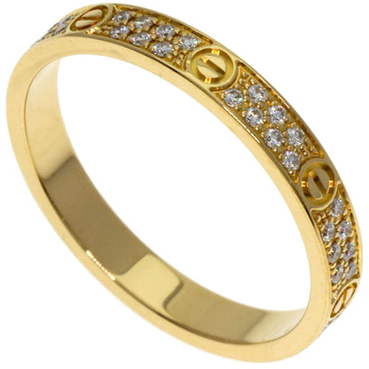 CARTIER mini love ring pave diamond #49 Ring K18 Yellow Gold Ladies [Used]