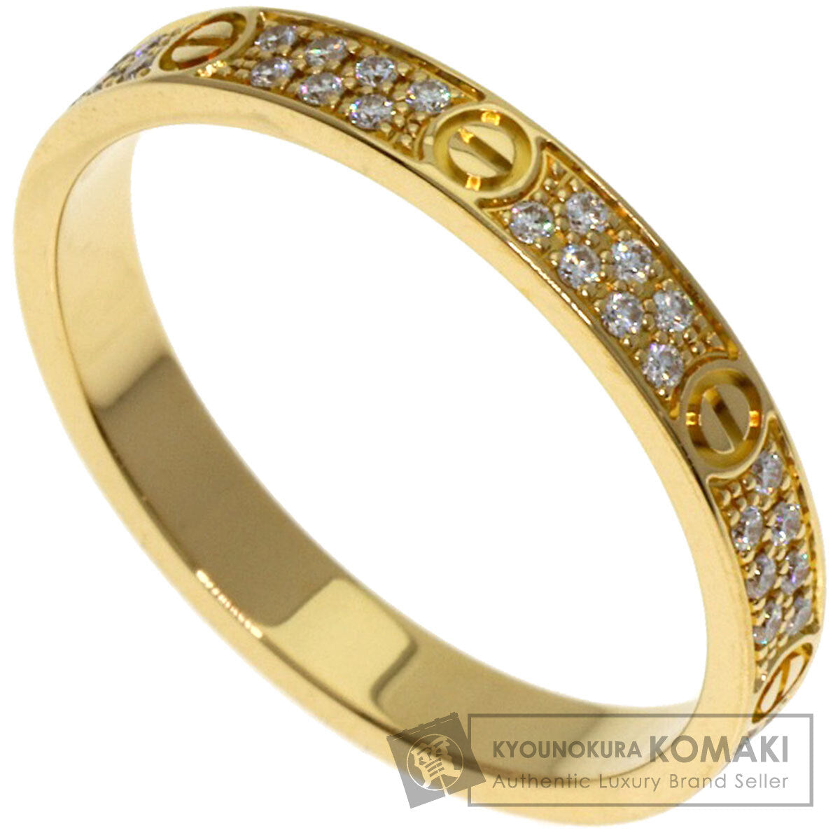 CARTIER mini love ring pave diamond #49 Ring K18 Yellow Gold Ladies [Used]